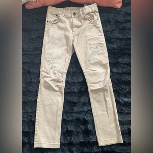 🔥2/$20🔥 H&M 6-7Y slim fit distressed khaki colored jeans